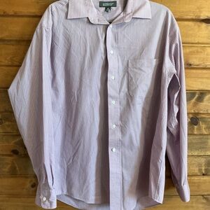 Croft & Barrow Light Purple Striped Button Down Shirt